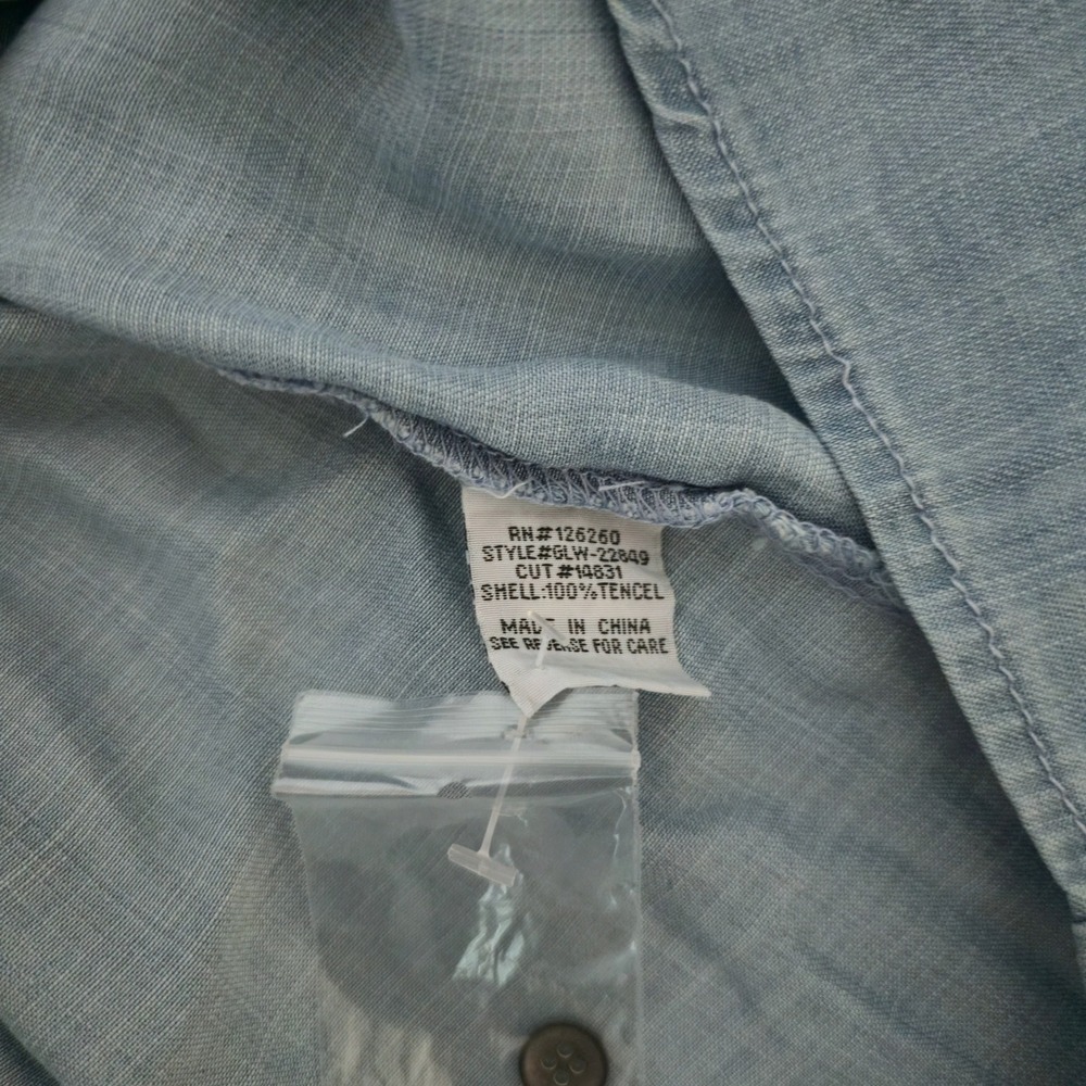 Velvet Heart Los Angeles Women Blue Tencel Tie Front Short Sleeve Shirt Medium - Picture 10 of 11
